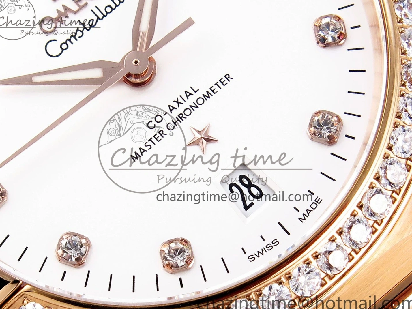 0511 Soft Constellation 39mm RG Diamonds Bezel ASWF 1:1 Best Edition White Dial on RG Bracelet A 7783